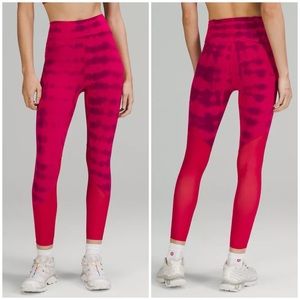 Lululemon Lab Mesh Panels High Rise Tights in Pink Dragonfruit Wild
